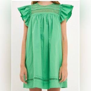 NWT- Flutter sleeve Green dress- adorable for Spring- Easter- St Patrick’s Day